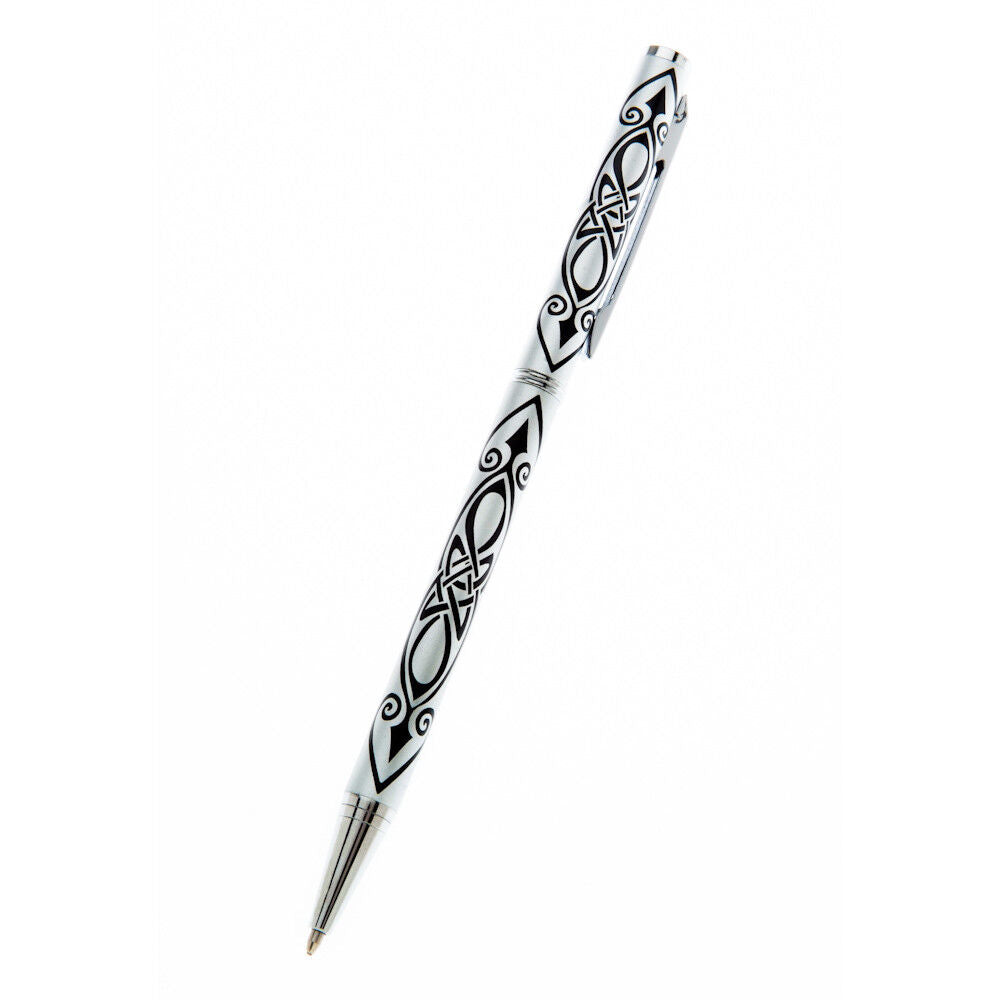 Ballpoint Pen Silver Plated Celtic Designer Black Ink Brand New Boxed