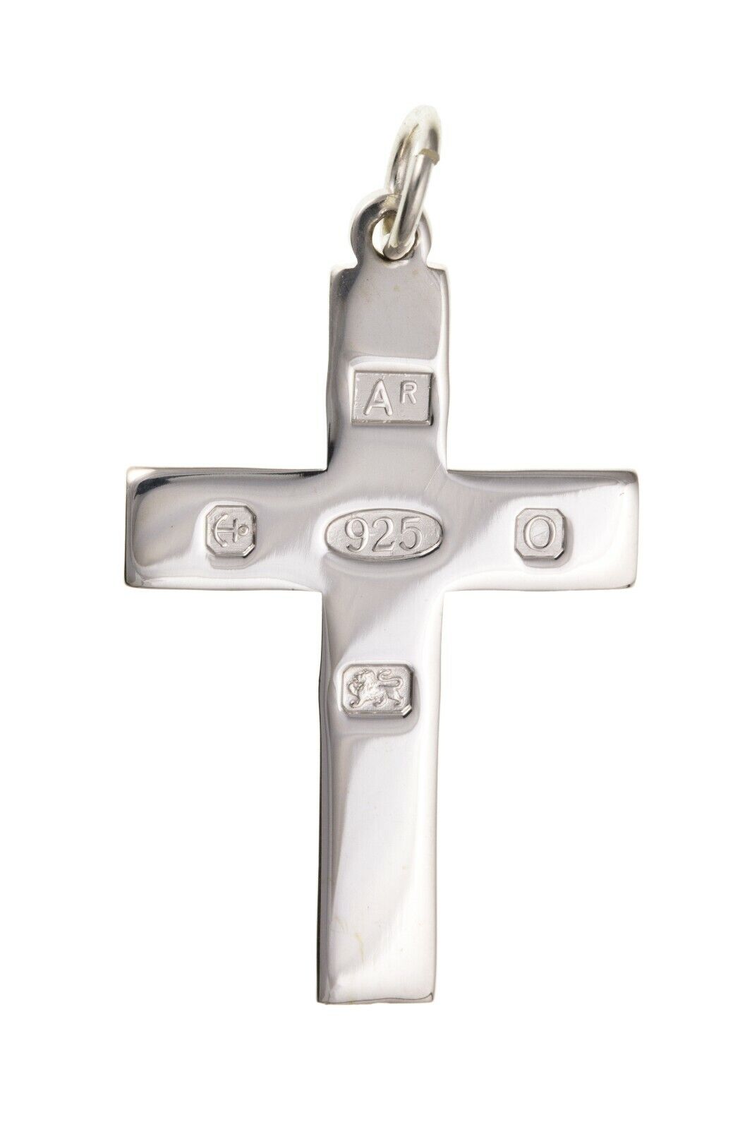 Sterling Silver Feature Hallmark Cross Pendant 22 x 33mm
