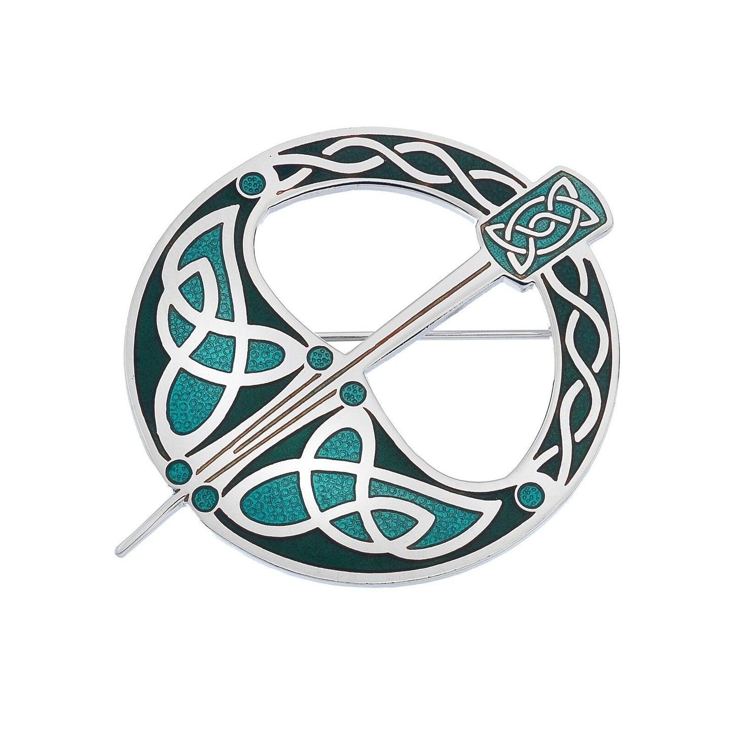 Green Tara Celtic Brooch Silver Plated Brand New Gift Packaging