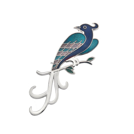 Blue Bird of Paradise Butterfly Brooch Silver Plated Brand New Gift Packaging