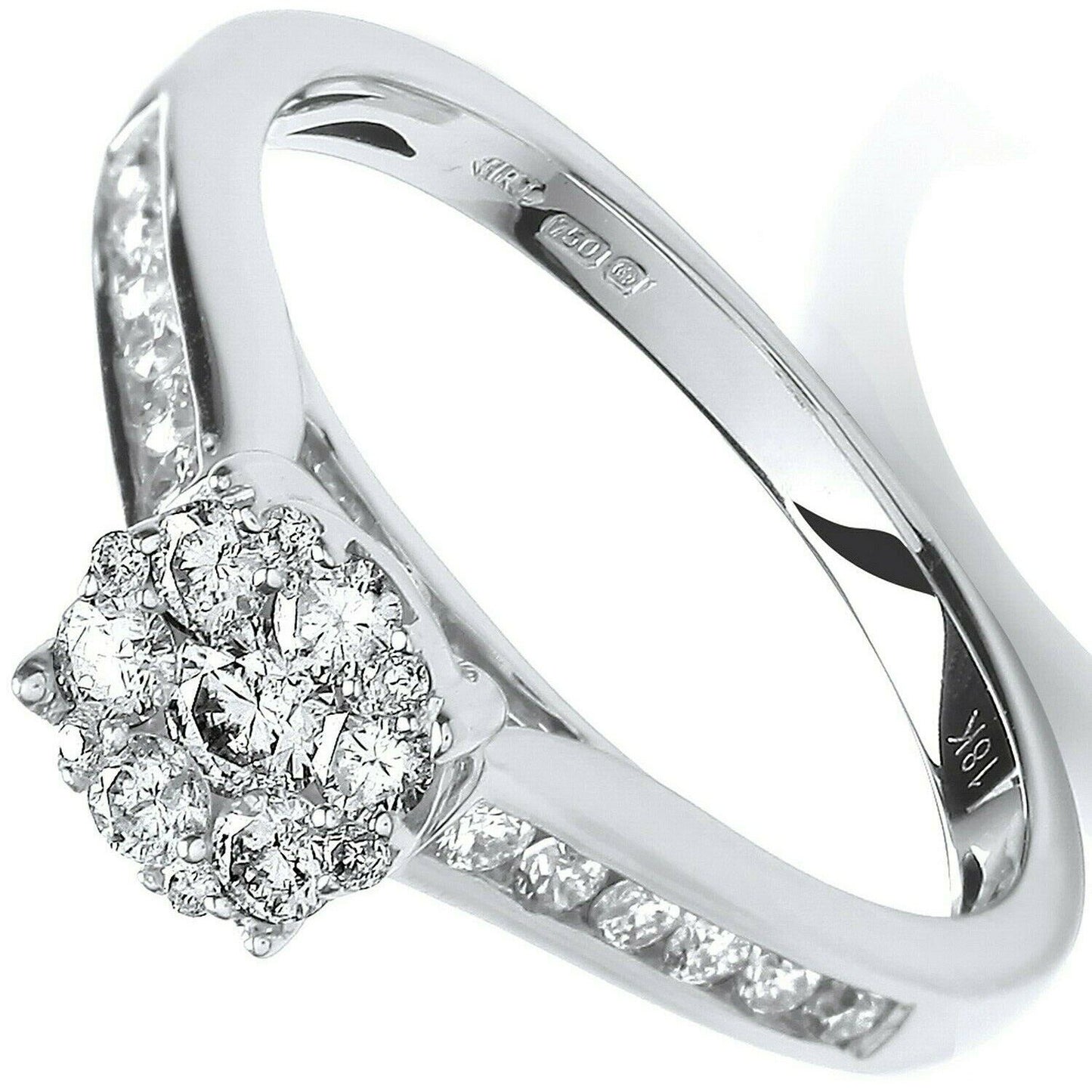 Real Diamond Ring 18ct White Gold 0.50 Carat Weight of Diamonds