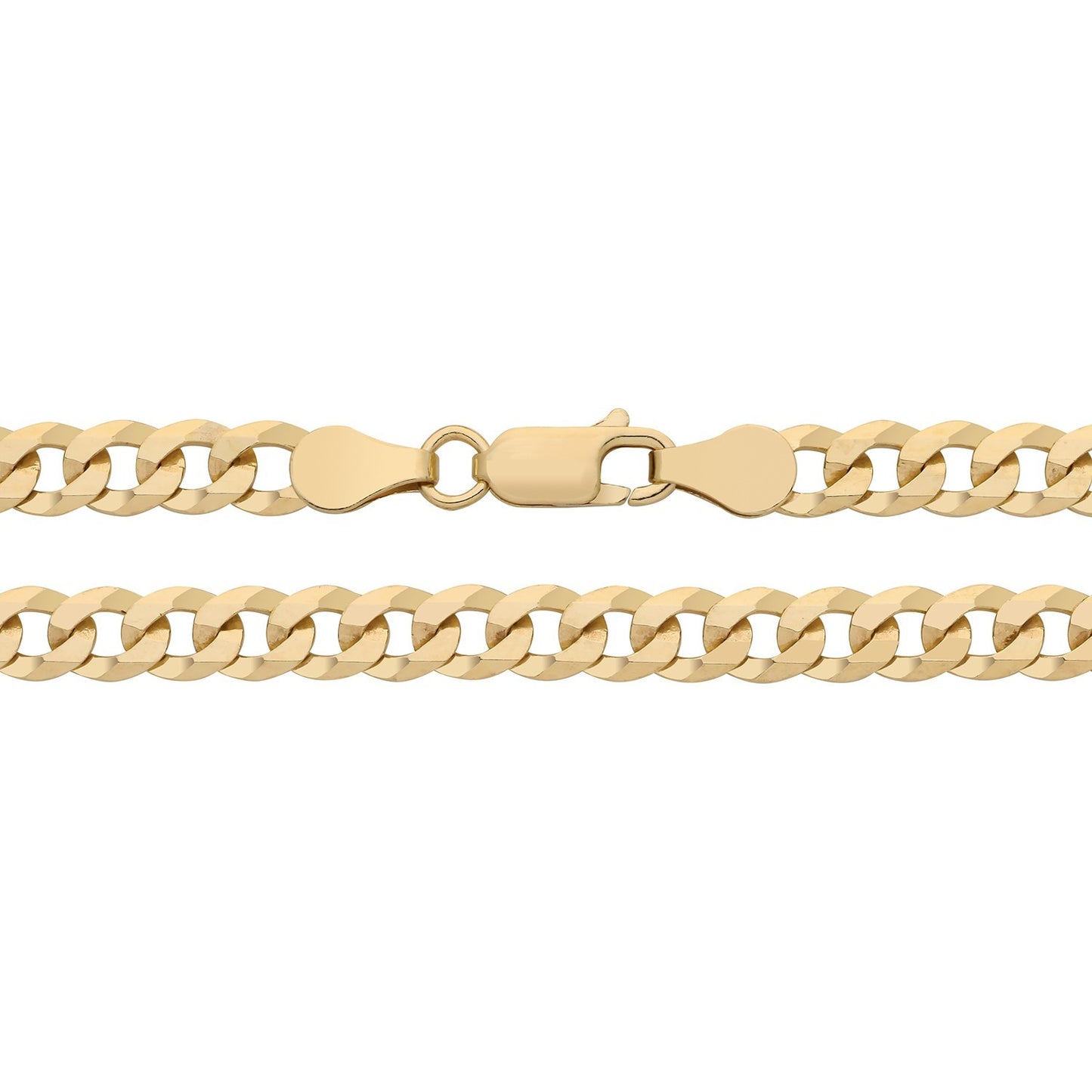 18ct Gold Very Flat Curb Chain on Solid Silver Hallmarked 5mm wide 20" 14 grams