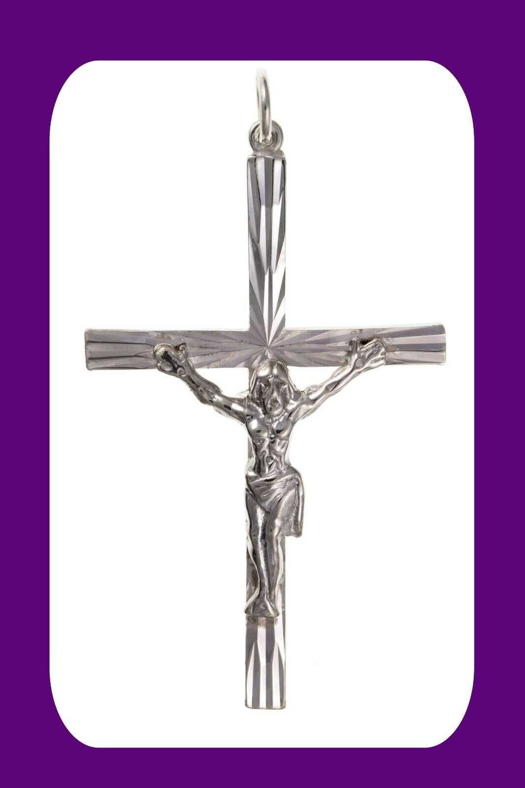 Diamond Cut Silver Crucifix Pendant Sterling Silver 925 Stamp All Chain Lengths