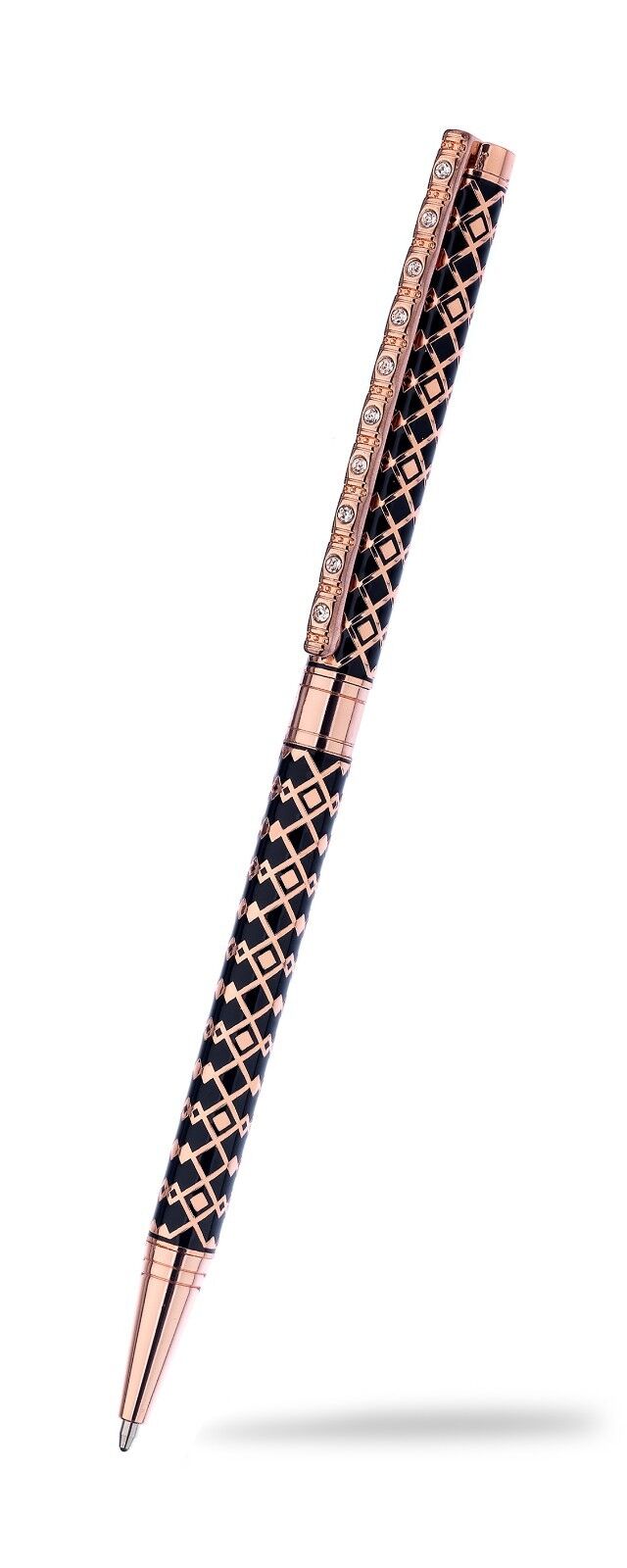 Ballpoint Pen Rose Gold Plate Austrian Crystal Diamond Design Boxed