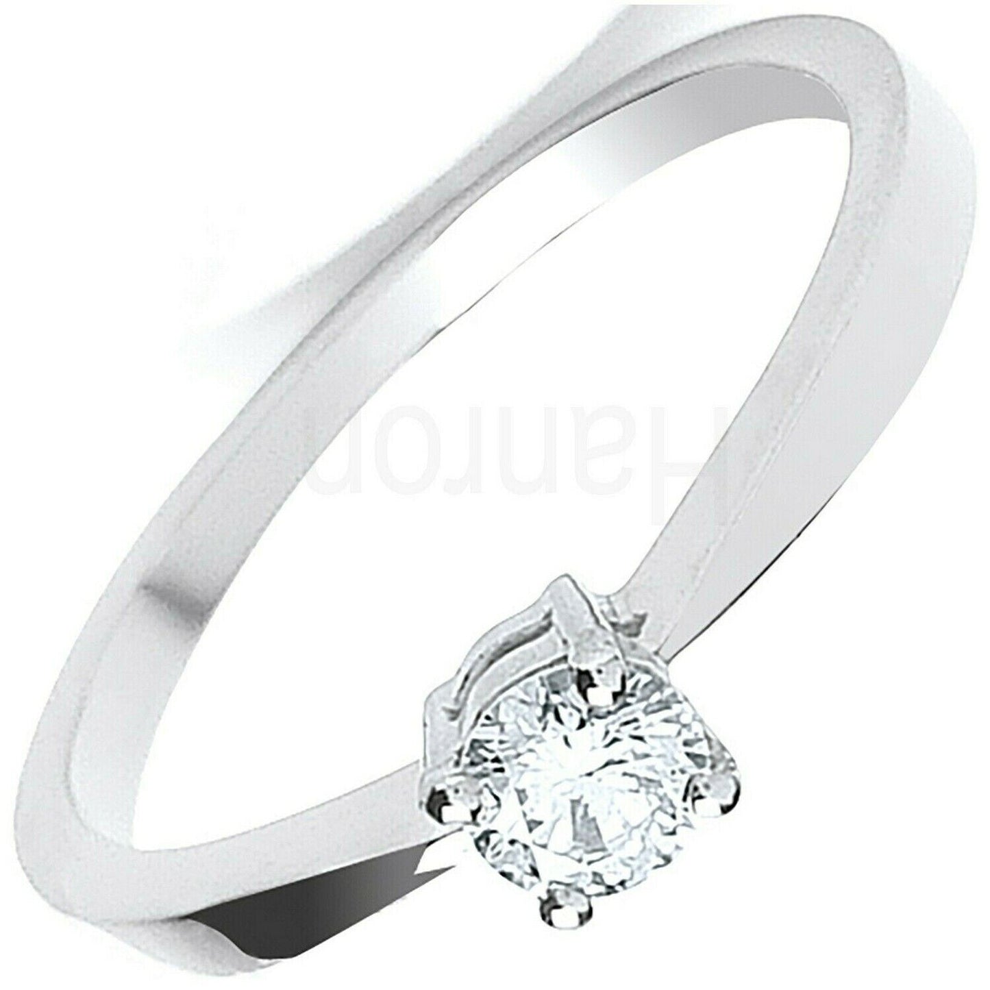 Real Diamond Solitaire Engagement Ring 18ct White Gold 0.25ctw