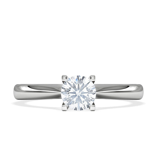 9ct White Gold 0.50ct Round Brilliant Cut Solitaire Wed Fit Lab Grown Diamond