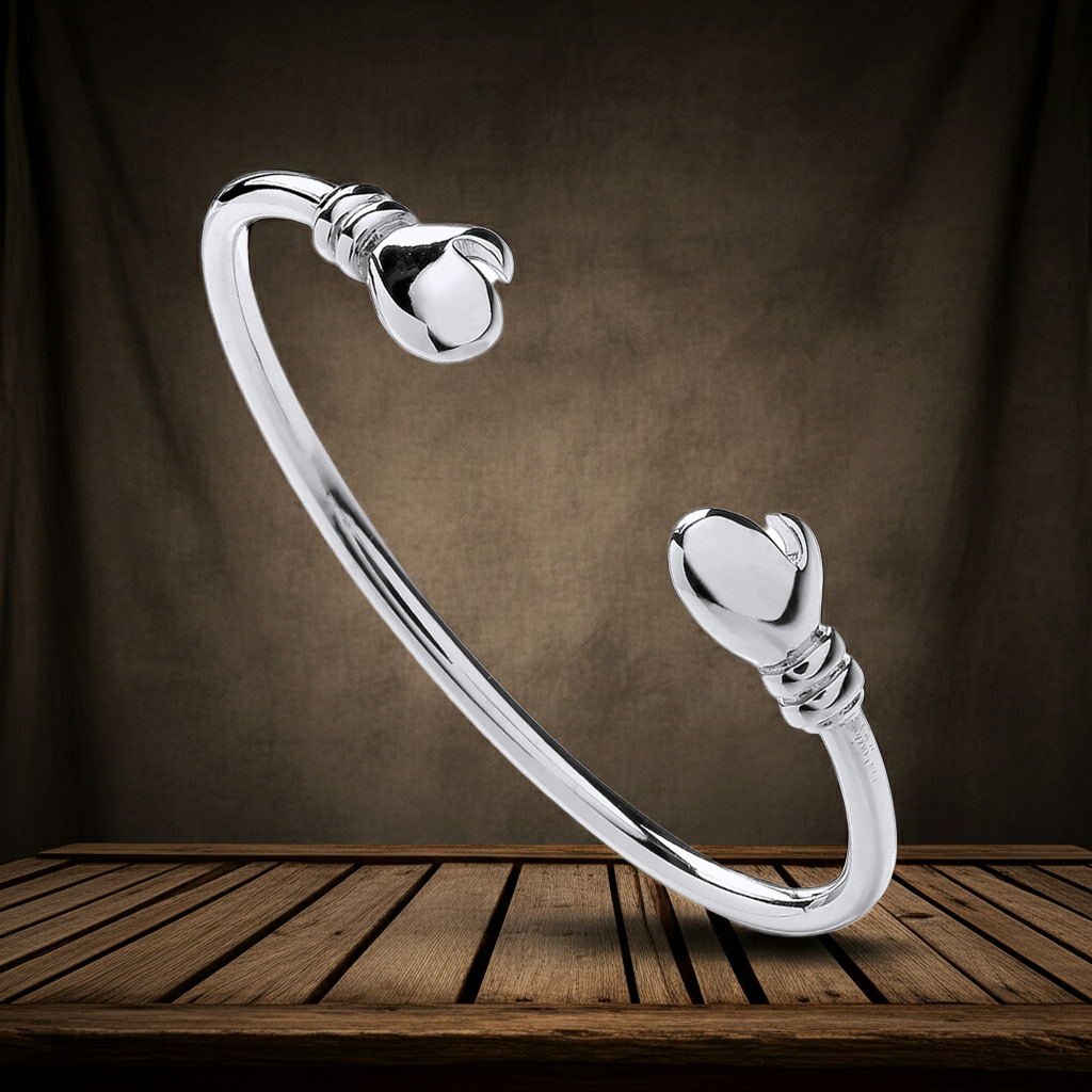 Baby Boxing Glove Torque Bangle Sterling Silver 925 Hallmark