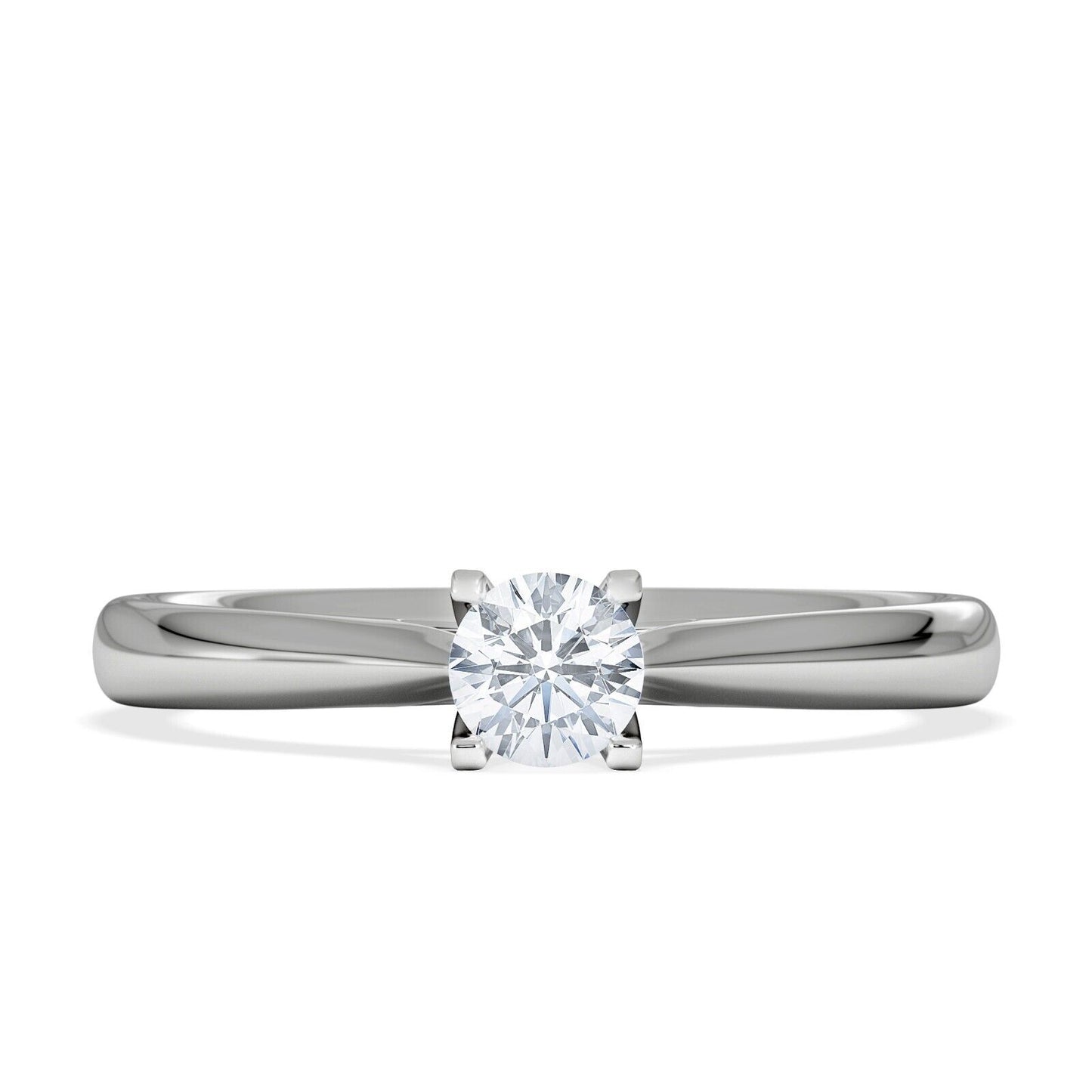 18ct White Gold 0.25ctw Round Brilliant Cut Solitaire Wed Fit Lab Grown Diamond