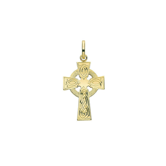 9ct Yellow Gold Cross Pendant Medium 23 x 16mm Church of England Anglican