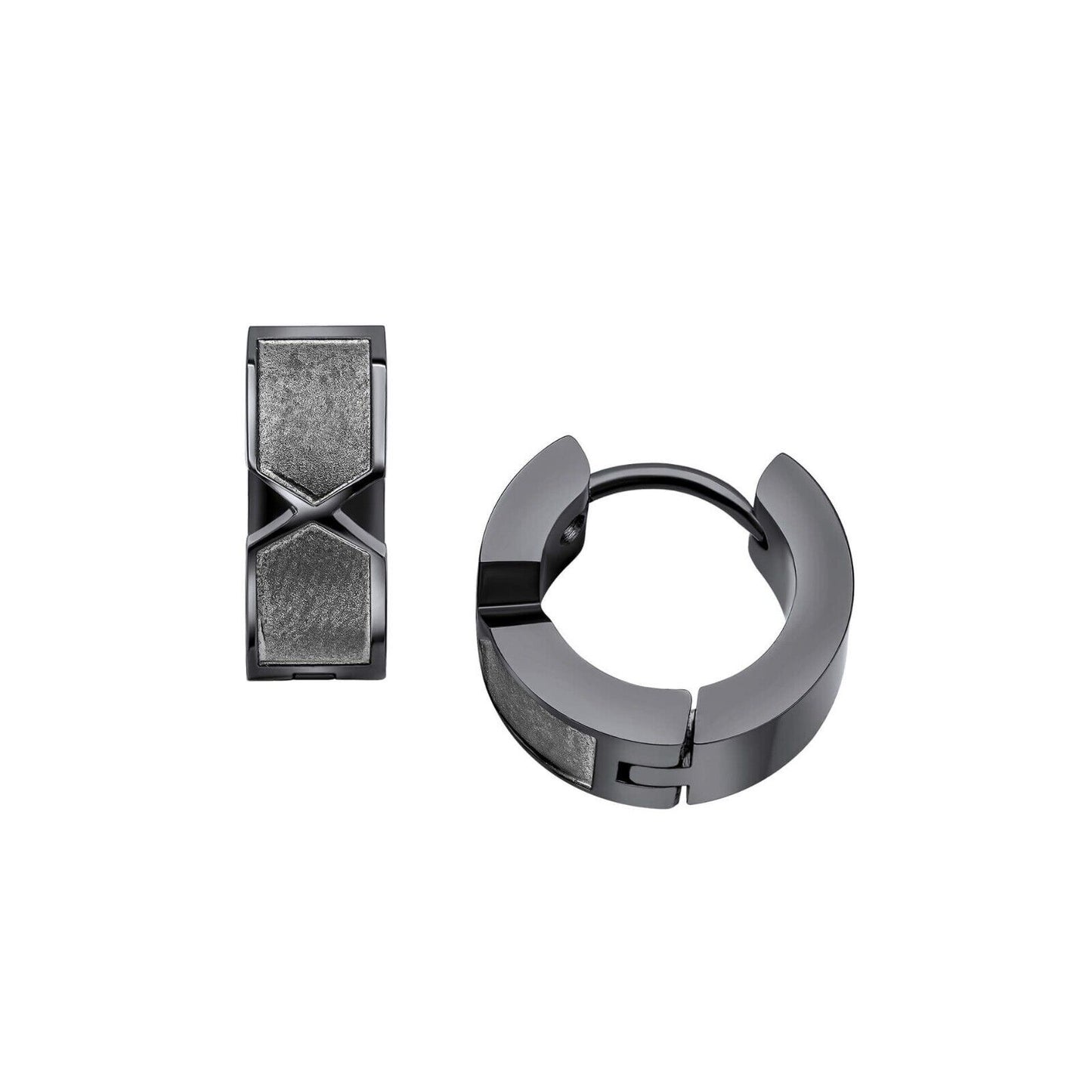 Fred Bennett Gunmetal Plated Chevron Hoop Earrings E6396