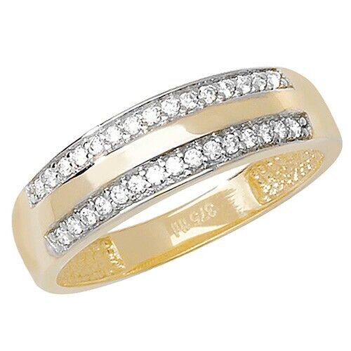 9ct Yellow Gold Band Ring Gemstone Eternity Fully Hallmarked