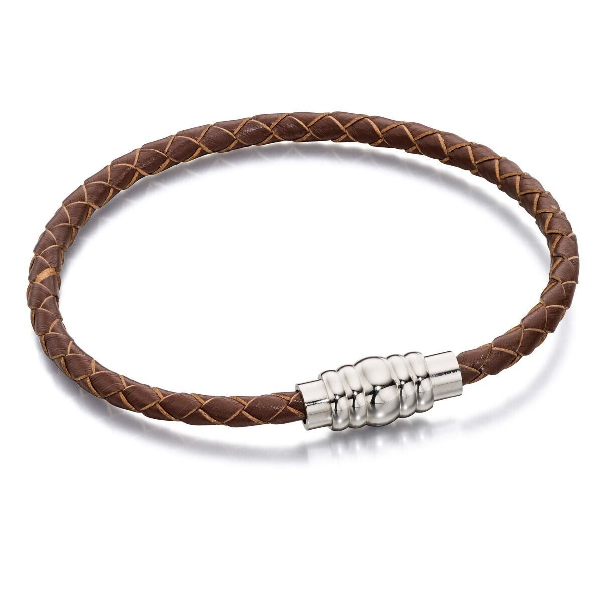Fred Bennett Skinny Leather Bracelet With Magnetic Clasp 23cm B4727
