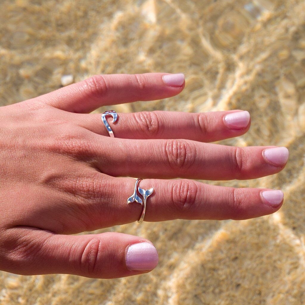 Solid Silver Whales Tail Ring Sterling 925 Stamped Size K - S Brand New Gift