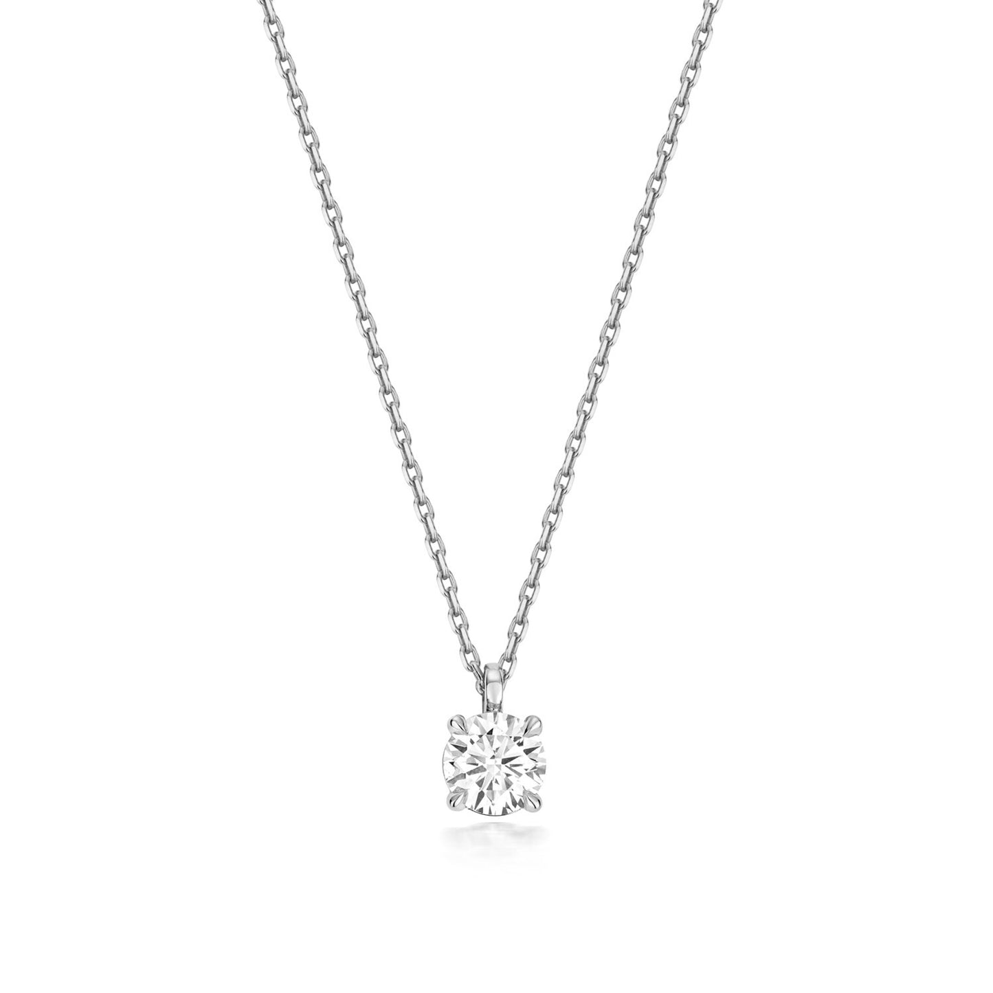Lab Grown Diamond Necklace in 9ct White Gold Hallmarked 15 - 17" Adjustable