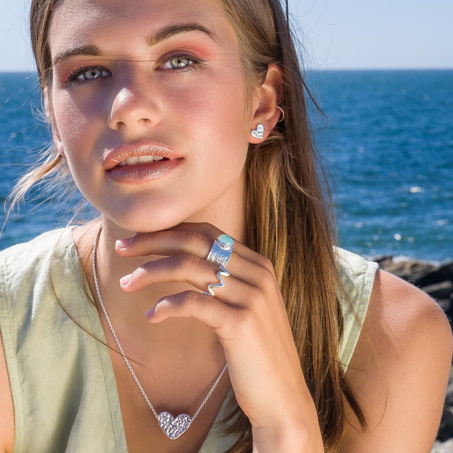 Solid Silver Wave Ring Sterling 925 Stamped Size J - Q Brand New Gift