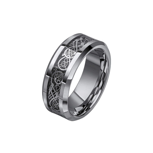 Fred Bennett Filigree Tungsten Ring 8mm Wide Band R3863