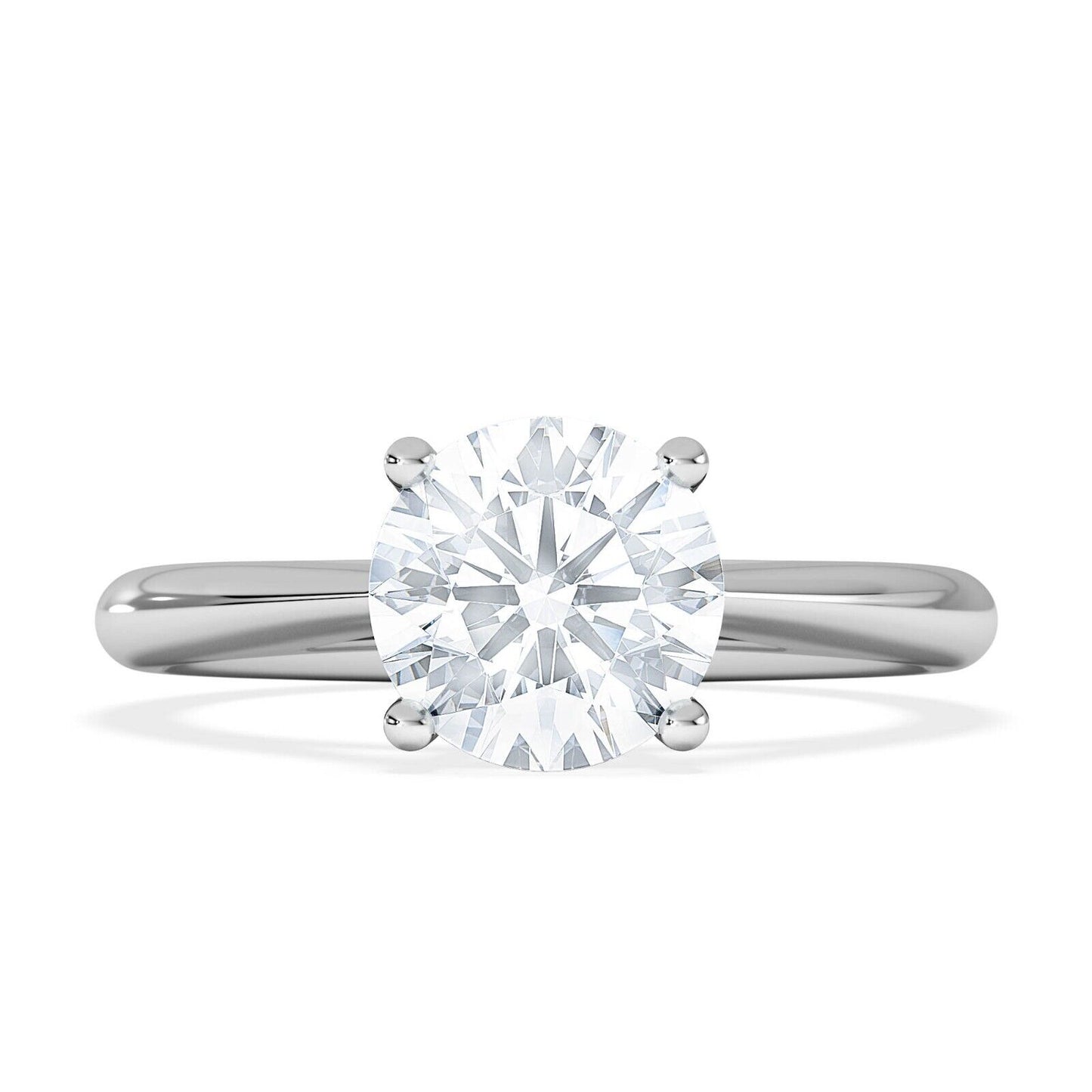 18ct White Gold 1.50ctw Round Brilliant Cut Solitaire Wed Fit Lab Grown Diamond