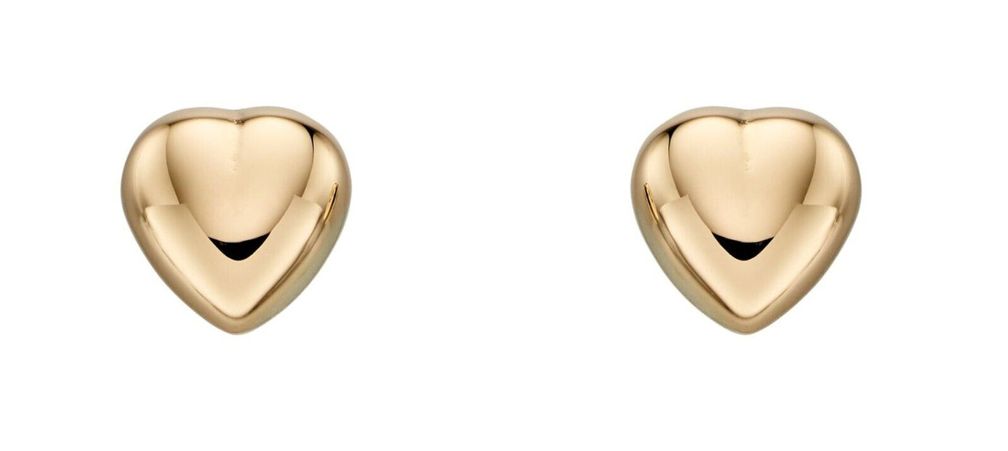 Heart Pendant and Earrings Set 9ct Yellow Gold 16, 18 or 20" Chain Hallmark
