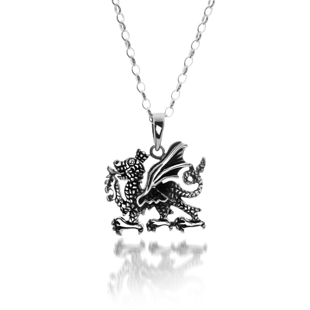 Welsh Dragon Pendant Necklace Sterling Silver 925 Hallmark All Chain Lengths