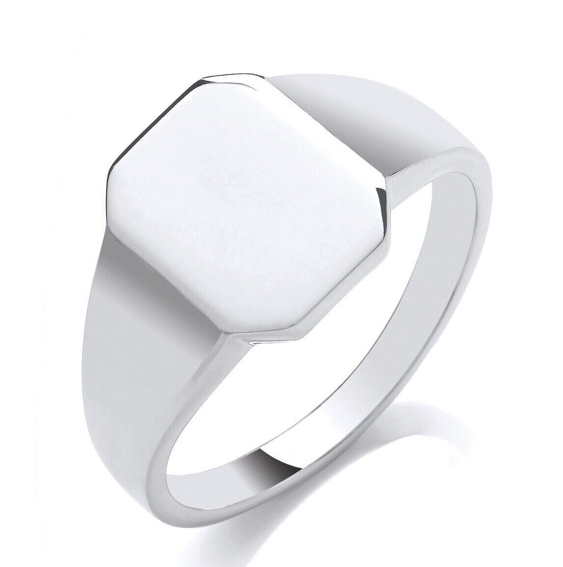 Gents Sterling Silver Rectangle Signet Ring Hallmarked