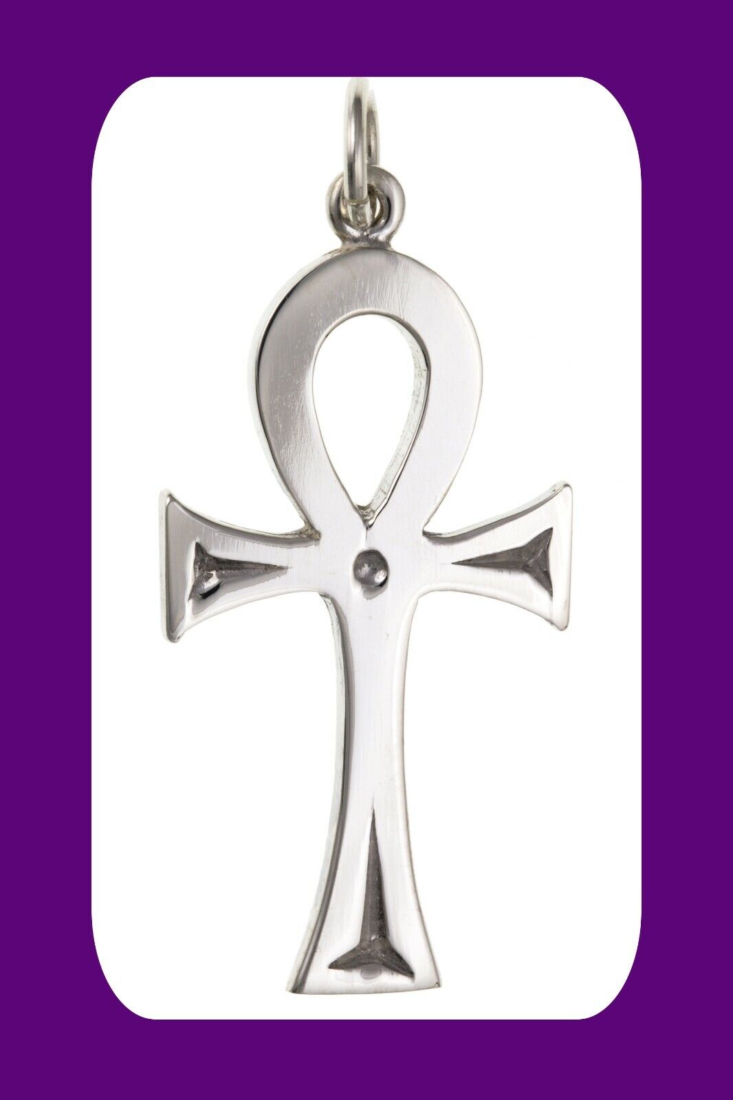 Sterling Silve Large Ankh Cross Pendant 925 Hallmark 30 x 17mm