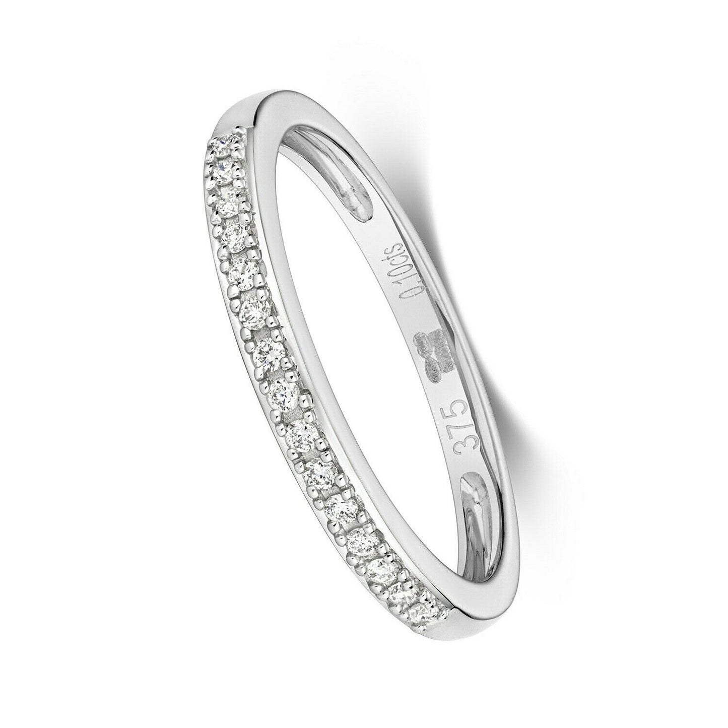 Real Diamond Eternity Ring Solid White Gold Claw Set Anniversary Band Size J - Q