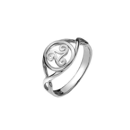 Celtic Triskele Ring Sterling Silver 925 Hallmark Size J - Q Brand New