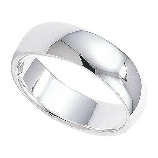 5mm Wedding Ring Sterling Silver Rhodium Plated 925 hallmark Sizes J-R