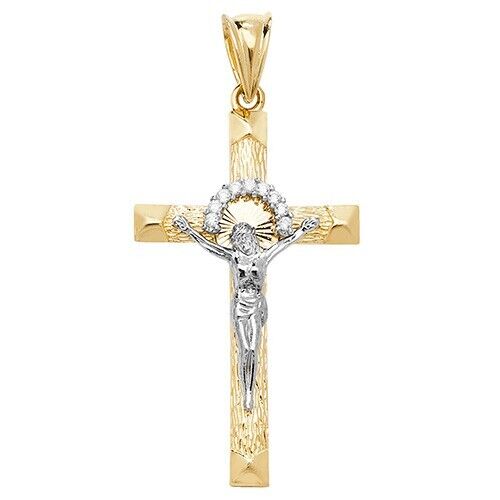 9ct Gold Crucifix Cross Pendant Large 44 x 25mm Christian Christening Communion