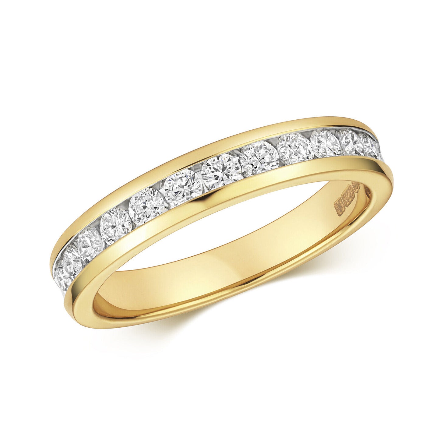 Real Diamond Half Eternity Ring 9ct Yellow Gold 0.50 Carat Weight Band
