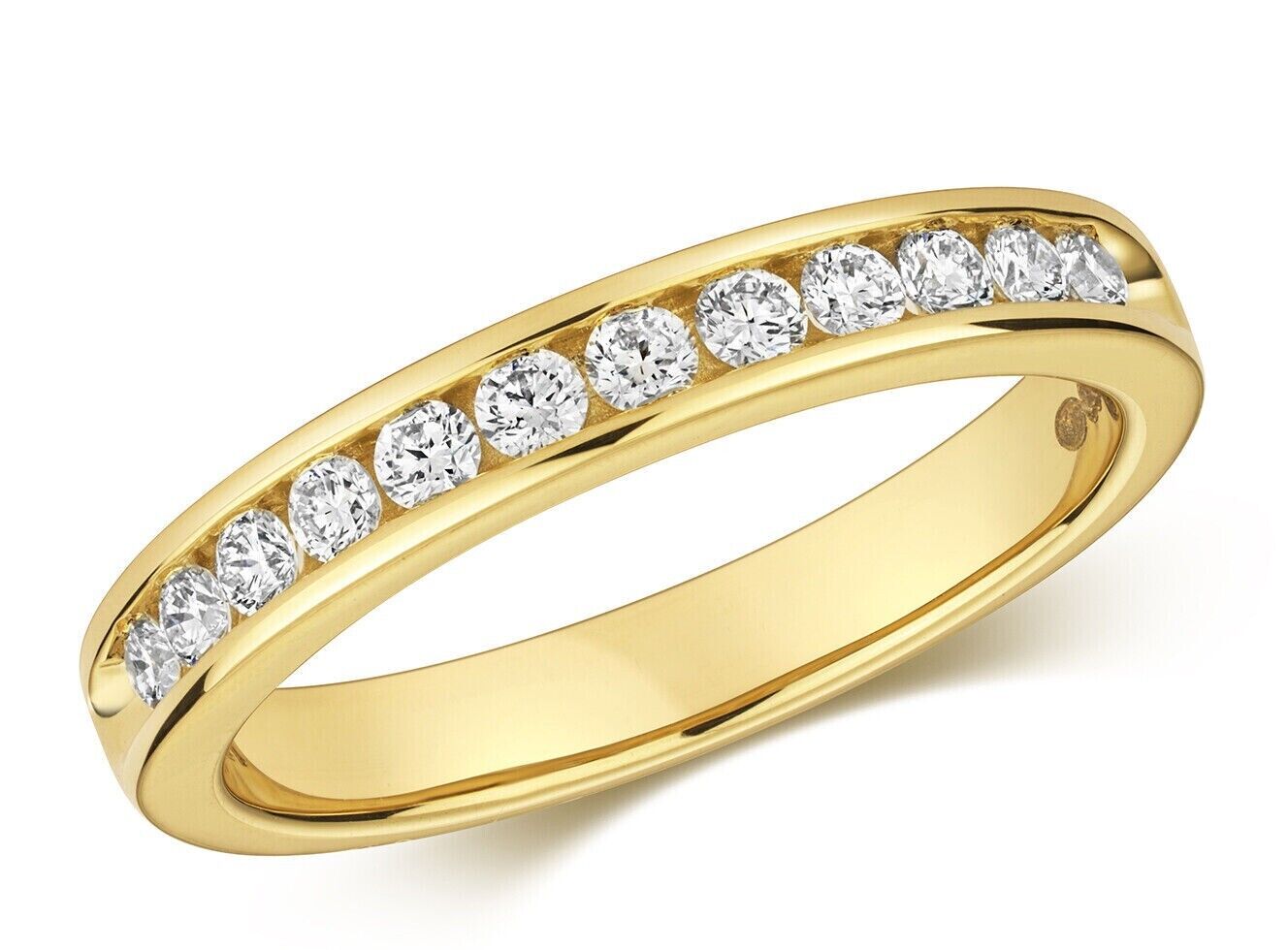 Real Diamond Half Eternity Ring 9ct Yellow Gold 0.33 Carat Weight Band