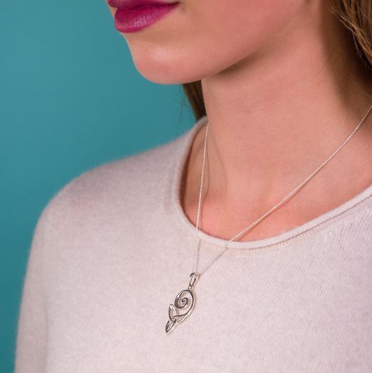 Spiral Trinity Pendant Sterling Silver 925 Hallmark All Chain Lengths