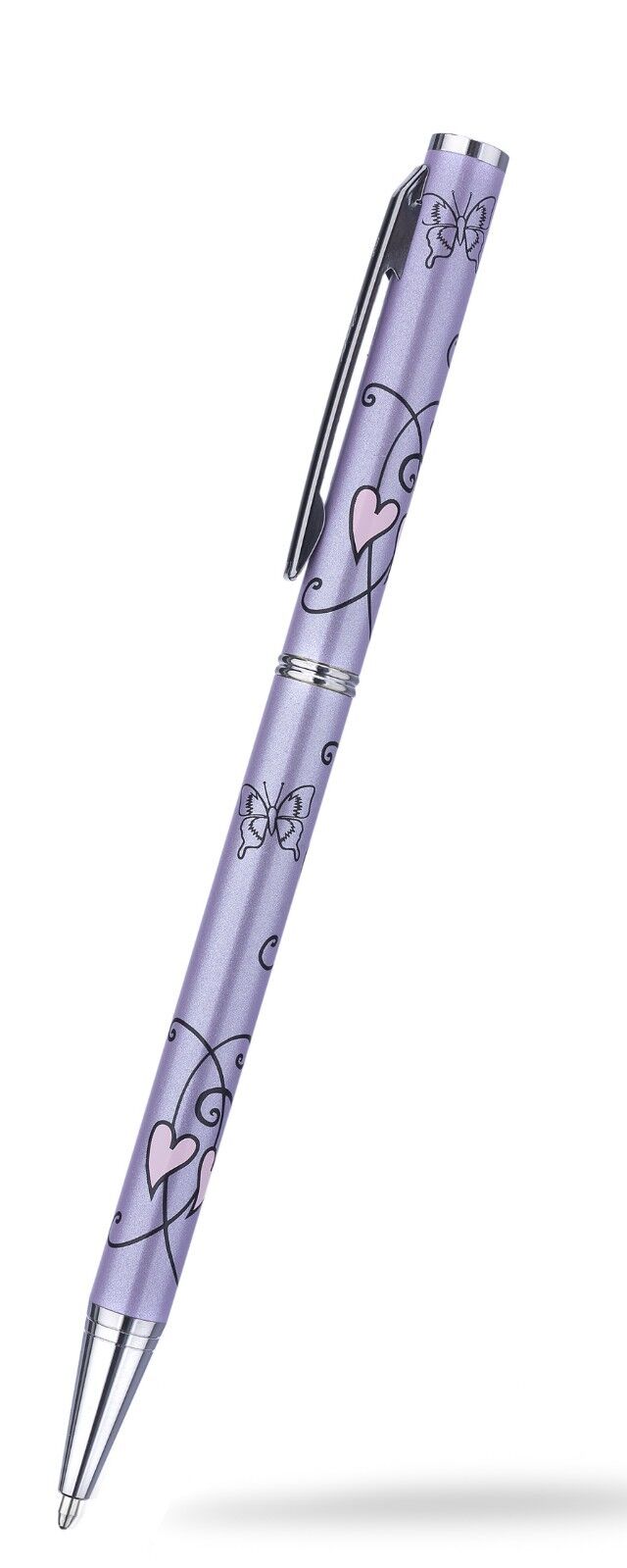 Hearts Butterfly Ballpoint Pen Silver Plated Brand New Boxed Various Colours