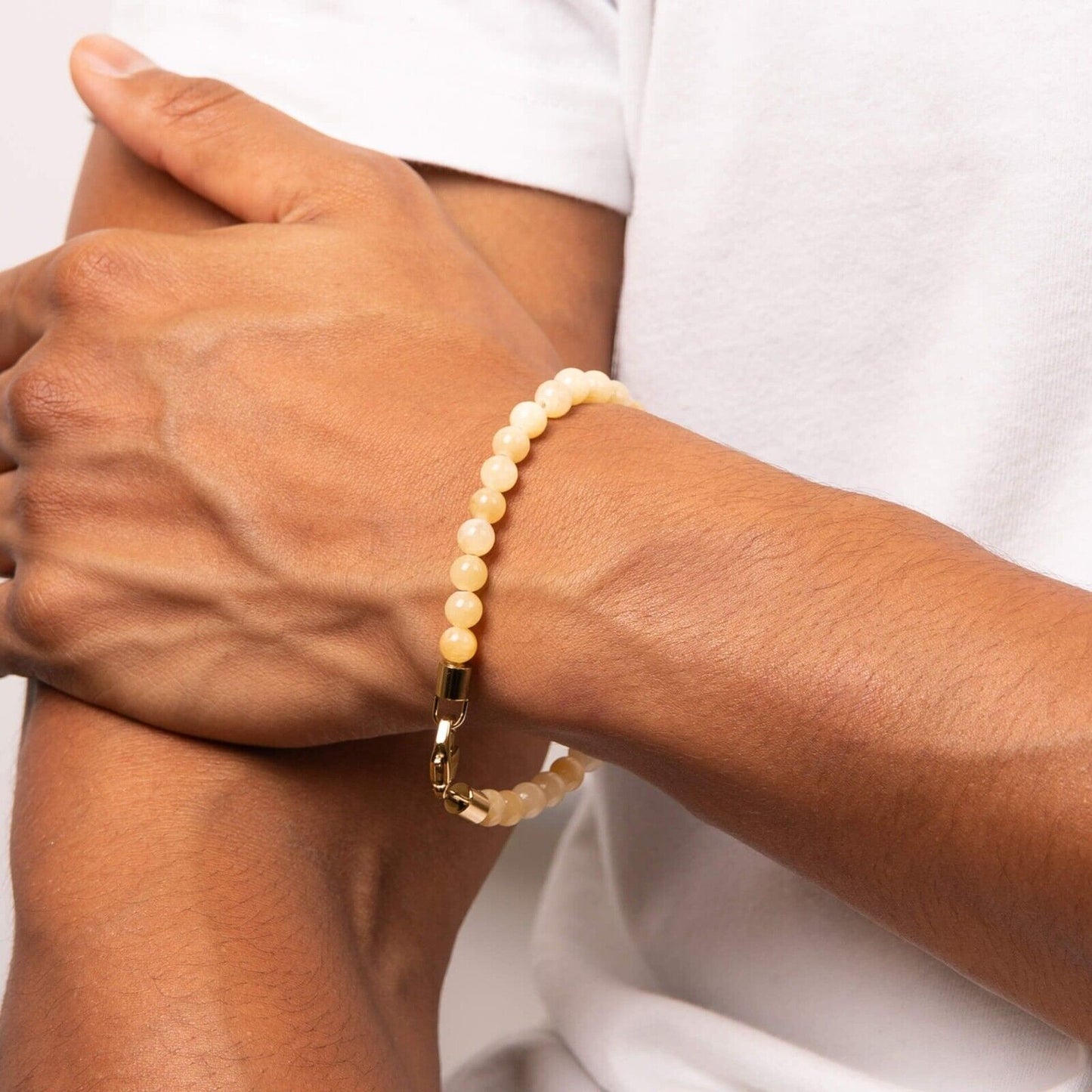 Fred Bennett Healing Bead Bracelet Natural Yellow Jade Beads 22cm B5464