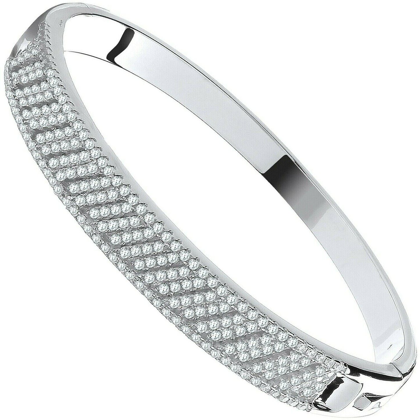 Solid Sterling Silver Bangle Hinged Hallmarked British Made Boxed