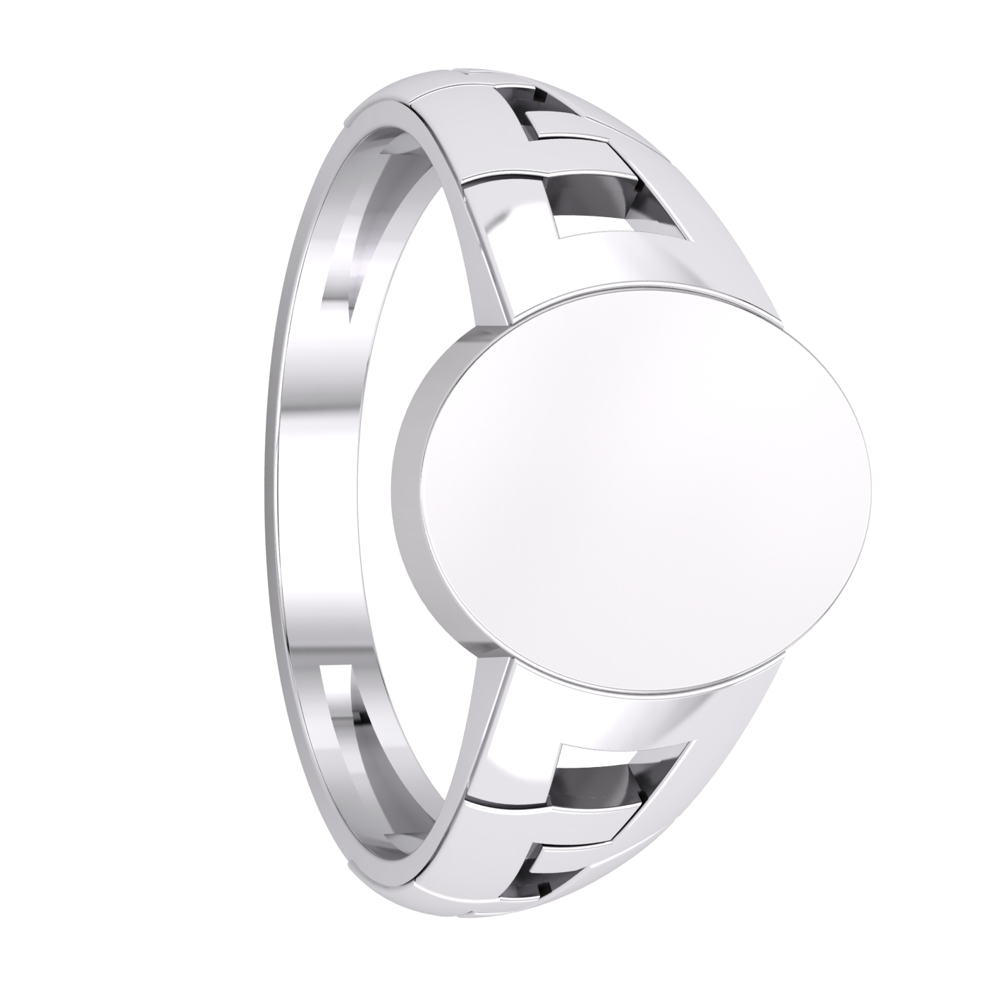 Gents Oval Signet Curb Sides Ring Solid Sterling Silver 925 Hallmark