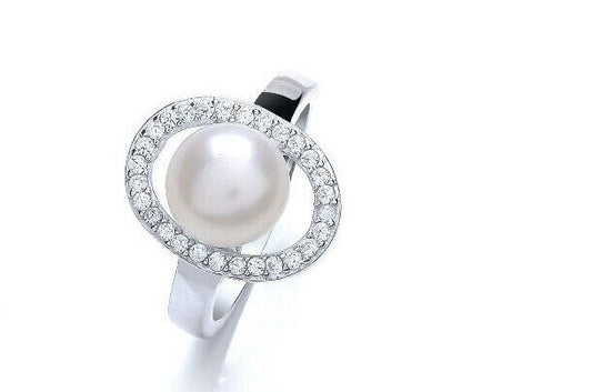 Real Freshwater Cultured Pearl Ring Solid Sterling Silver