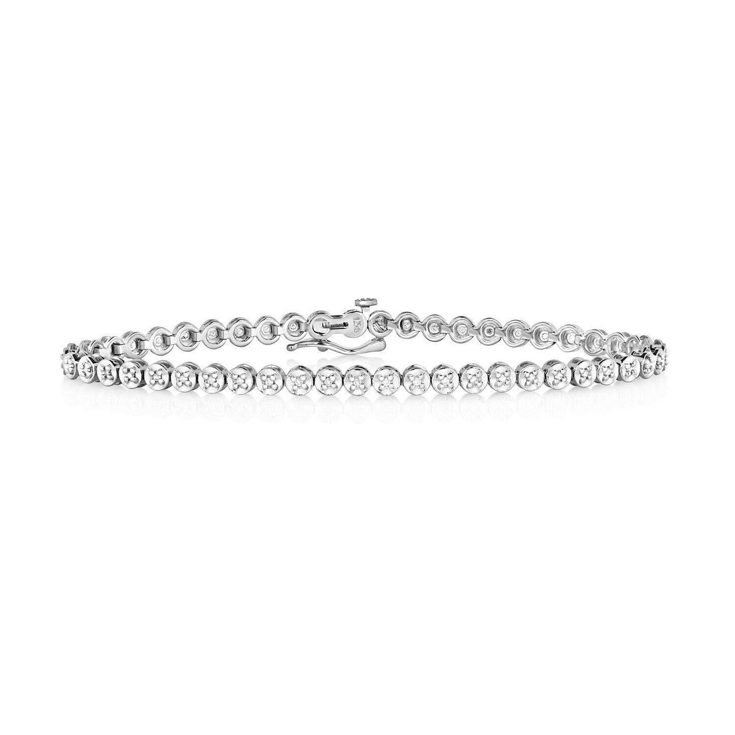 Diamond Tennis Bracelet 9ct White Gold 0.25ctw Real Diamonds