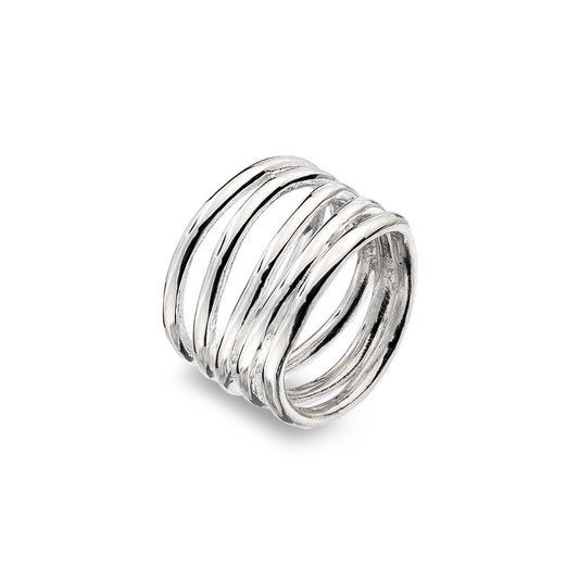 Solid Silver Water Ripple Ring Sterling 925 Size J - Q Brand New Gift