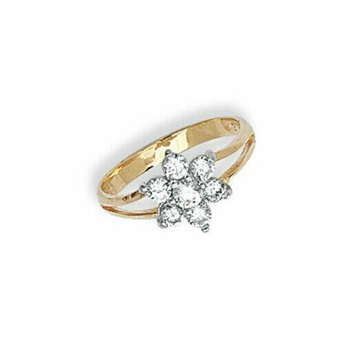 Baby Childs Cluster Ring Solid Yellow Gold Gemstone Hallmarked British Made