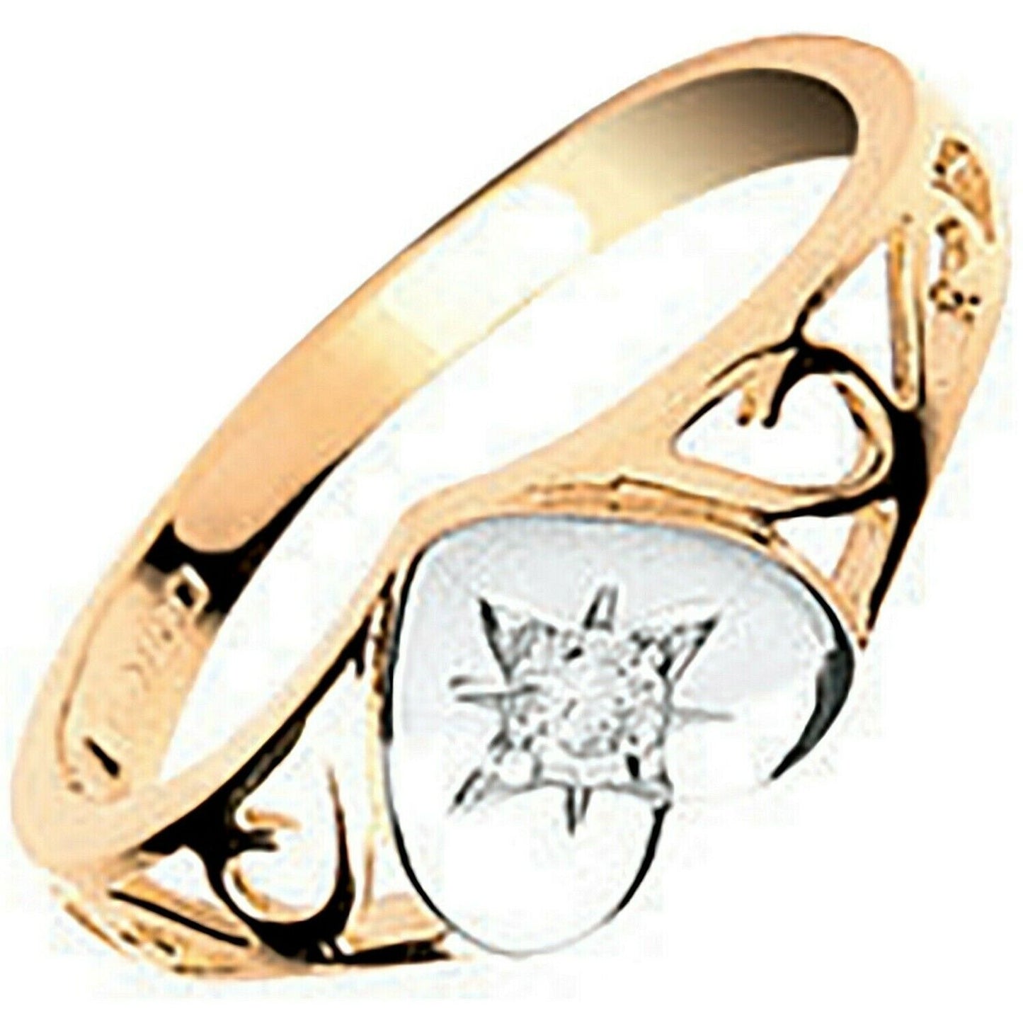 Baby Childs Heart Signet Ring Solid Gold Diamond Hallmarked British Made