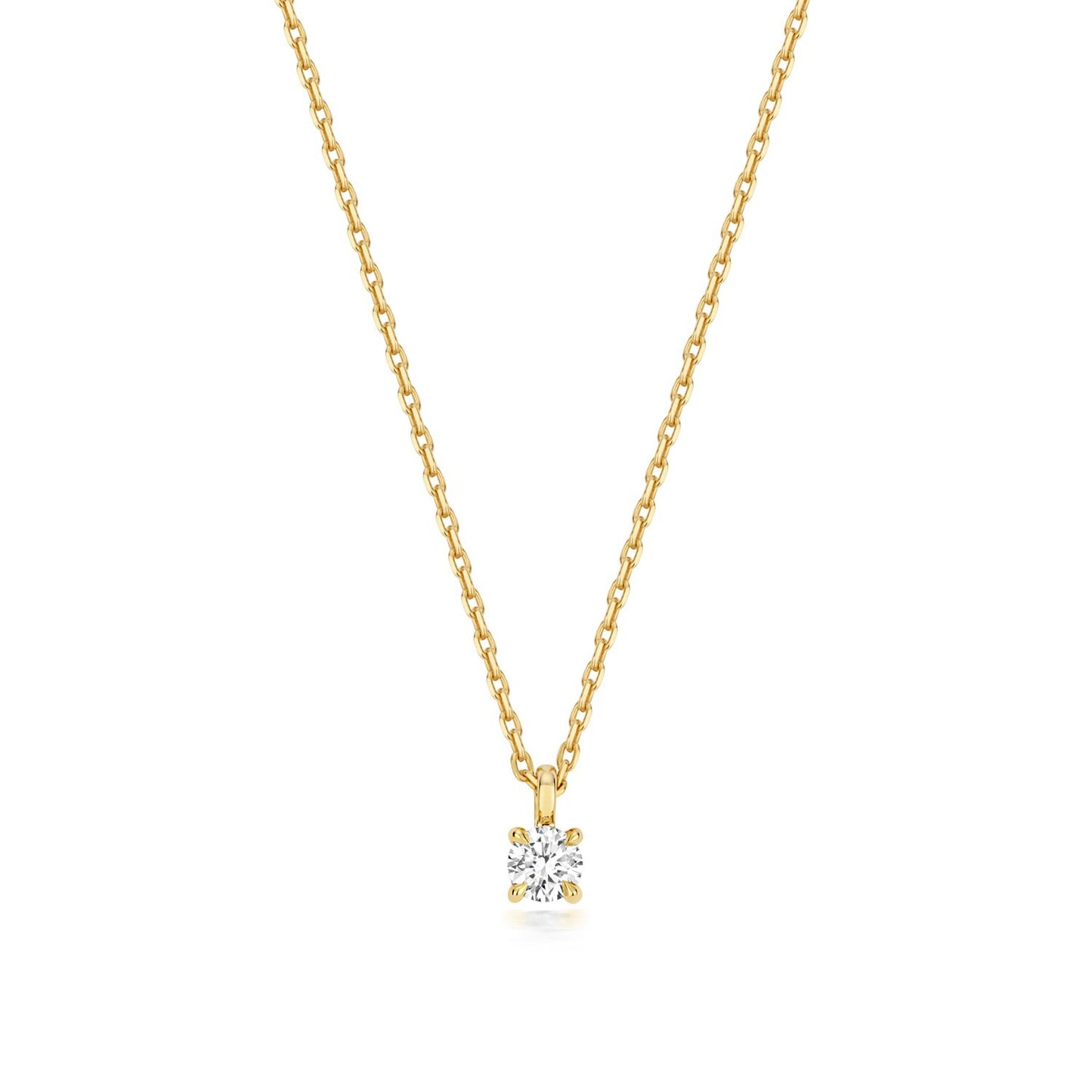 Lab Grown Diamond Necklace in 9ct Yellow Gold Hallmarked 15 - 17" Adjustable