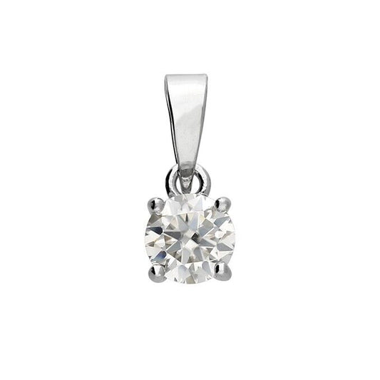 Solitaire Pendant 0.5ct Moissanite Necklace 925 Sterling Silver Hallmark