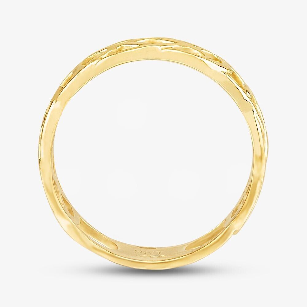 9ct Yellow Gold Celtic Knot Ring 6mm Wedding Band Fully Hallmarked Size K - V