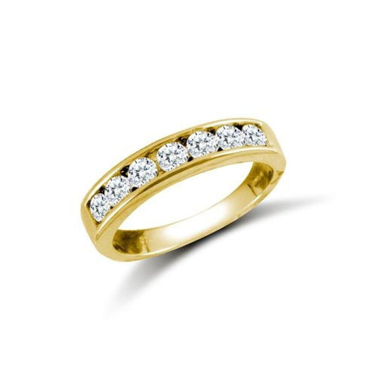 9ct Yellow Ladies Channel Set Half Eternity Ring Wedding Band Full Hallmark