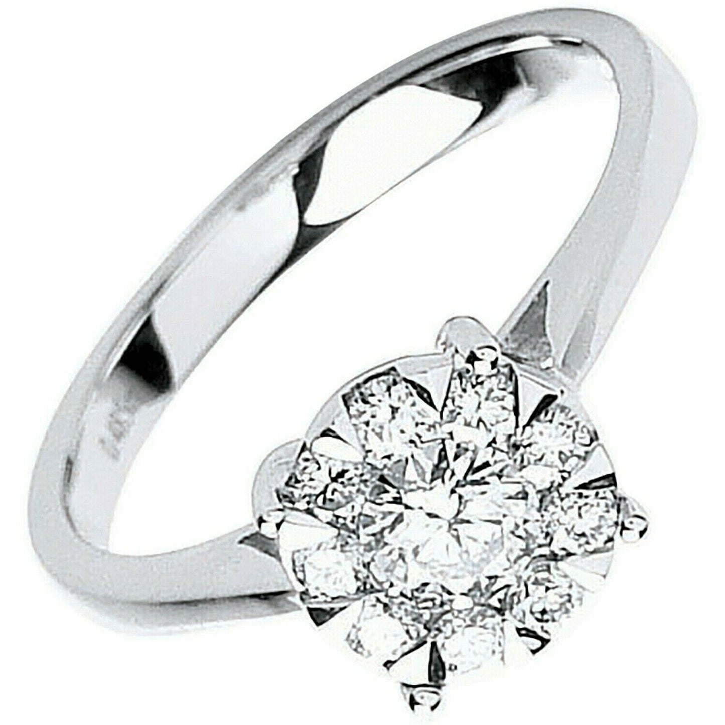 Real Diamond Ring 18ct White Gold 0.50 Carat Weight of Diamonds