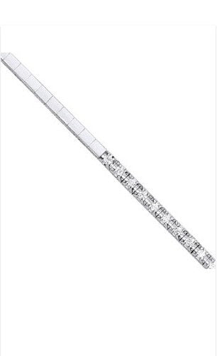 9ct White Gold Half Eternity 0.33ct Diamond Tennis Bracelet Made in London