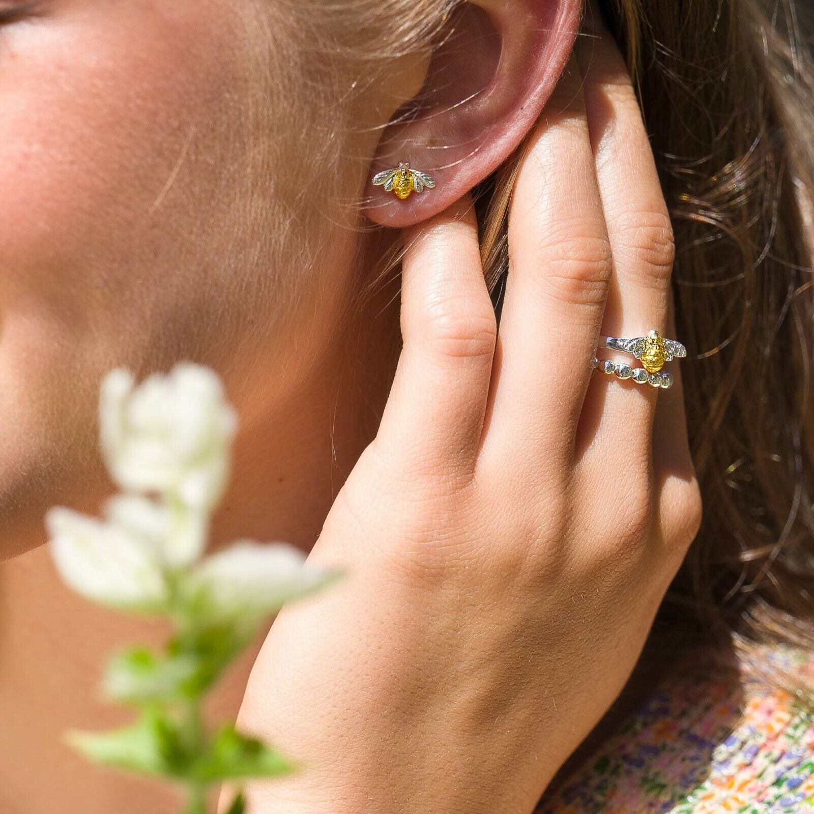 Bumble Bee Ring Solid Sterling Silver 925 Stamped Size J - S Brand New Gift