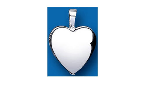 Small Plain Polished Heart Locket Solid Sterling Silver 925 Hallmark 10mm