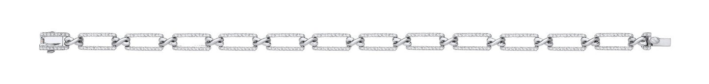 9ct White Gold 1.13ct Bracelet Rectangular Link Infinity Made in London